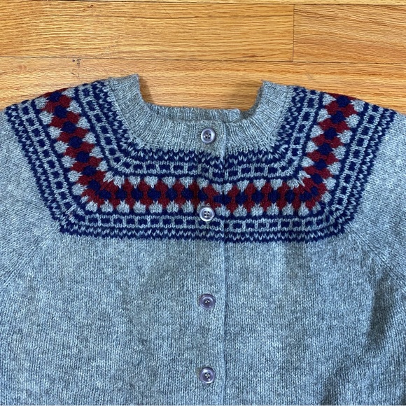 Vintage Lands End Pure Wool Cardigan Grey Size Small - Picture 4 of 4